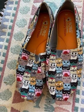 BOBS from Skechers Multicolor Cat Print Slip-Ons